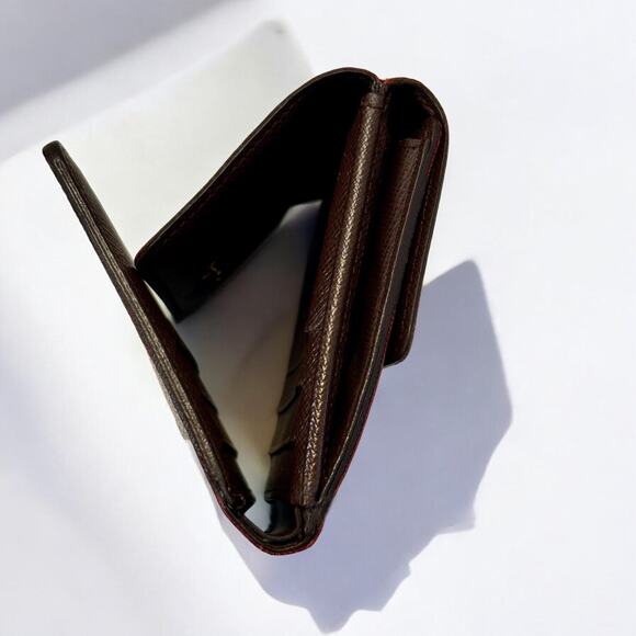 Authentic LOUIS VUITTON Elise Wallet Trifold Portefeuille Damier Ebene Canvas - Picture 6 of 15